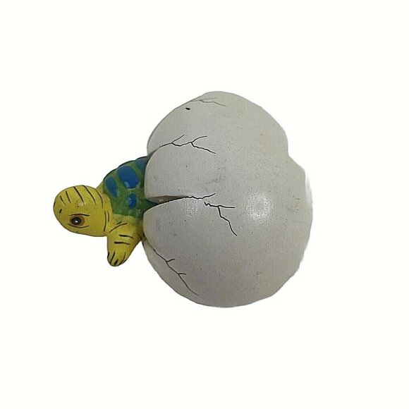Vintage Turtle Cracked Hatching Egg Figurine Pottery Art Mexico Intradeco - Picture 2 of 4